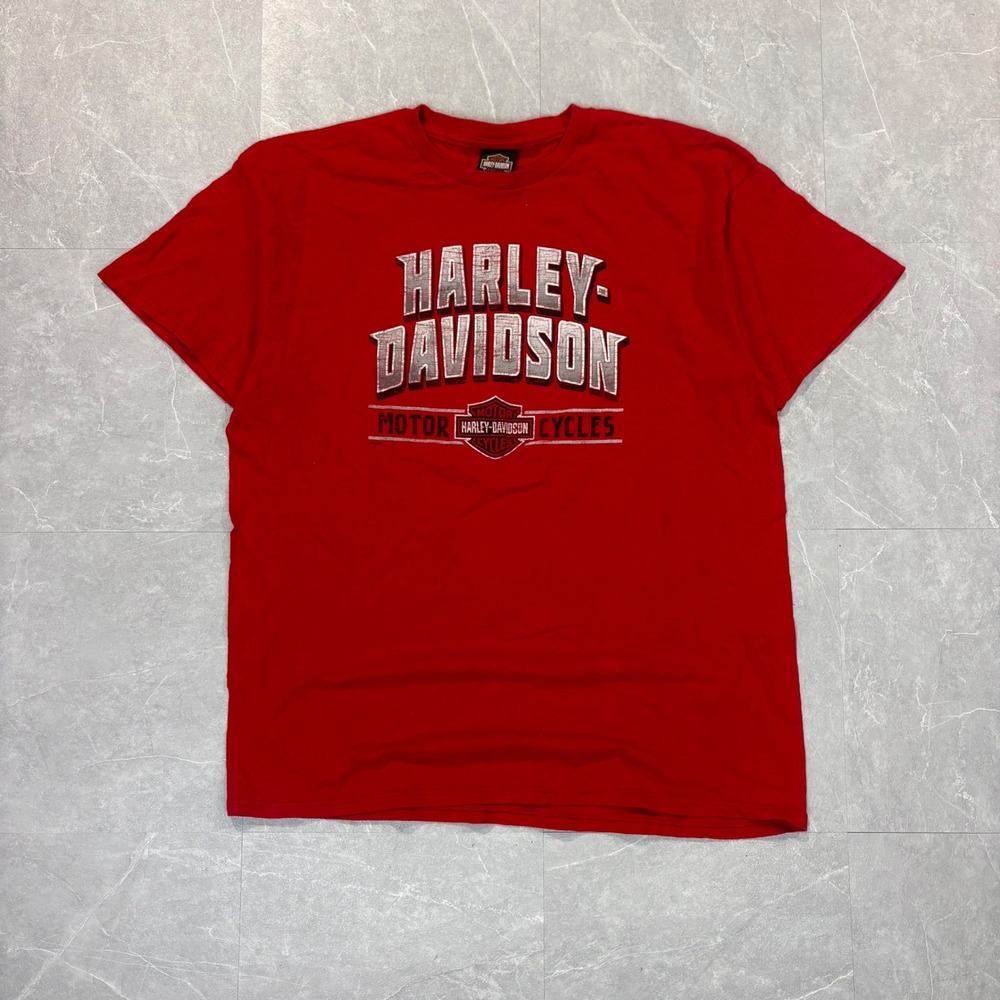 Harley-Davidson T-Shirt Mens XL Red Benson Motorcycles Muncie IN Made in USA